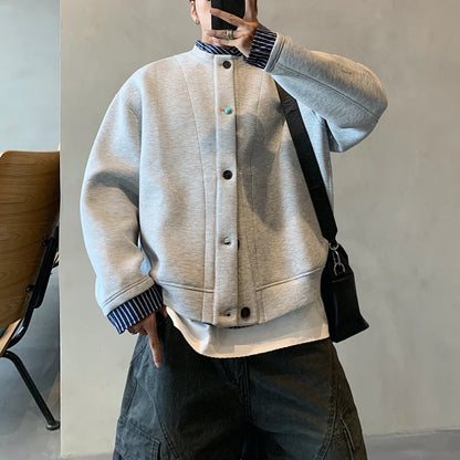 Trendy Fake Two-Piece Open Front Sweatshirt