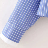 Y2K Striped Single Breasted Lapel Neck Casual Shirt