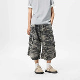 Durable Camouflage Workwear Shorts Loose Wide Leg Jorts