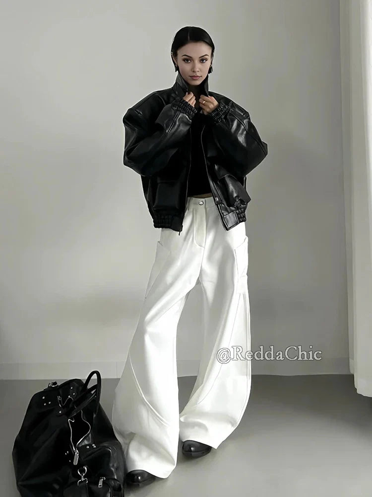 Durable Slim Fit Chic White Cool Pants
