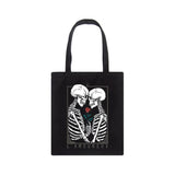 Gothic Skull Letter Printed Canvas Tote Bag