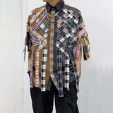 Summer Plaid Patchwork Tassel Loose Shirt