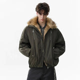 Streetwear Thick Vintage Broadcloth Fur Jacket