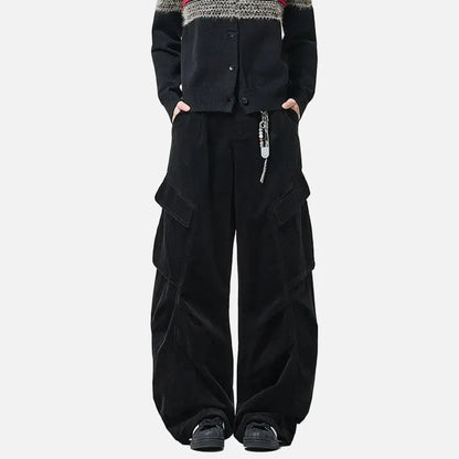 Y2K Handsome Solid Color Loose Cargo Pants