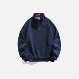 Streetwear Hip Hop Loose Half Zipper Sweatshirt