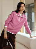 Warm Knit Casual Turn Down Collar Sweater