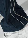 Contrast Trim Casual Trousers Pants