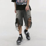 Featherlight Ripped Washed Retro Denim Jorts