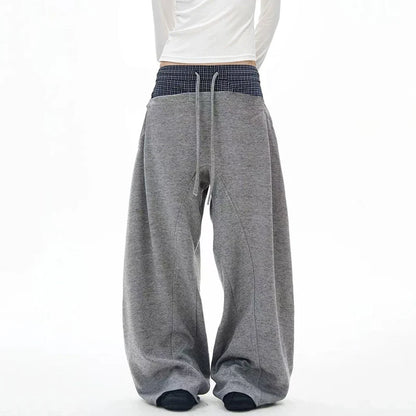 Colorful Patchwork Drawstring Elastic Waist Sweatpants