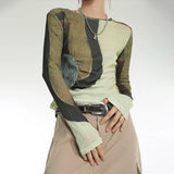 Cyber Y2K Patchwork Grunge Crop T-Shirt