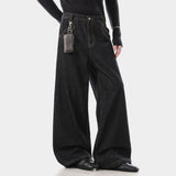 American Style Embroidery Flared Wide Leg Jeans
