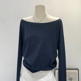 Cozy Cotton One Shoulder Long T-shirt