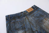 Durable Ripped Fake Two Piece Wide Leg Jeans
