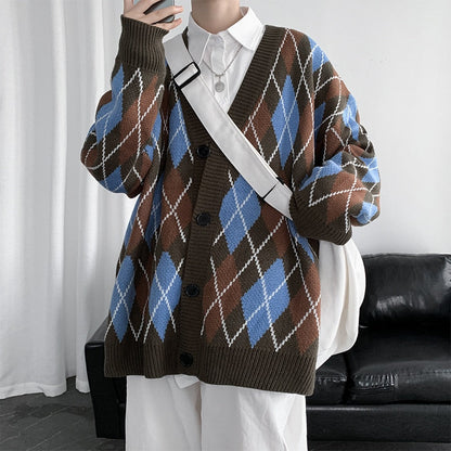 Argyle Oversized Cardigan