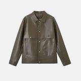 American Retro PU Leather Long-Sleeved Jacket