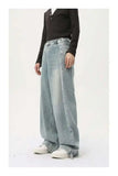 Stylish Splicing Straight Leg Denim Jeans