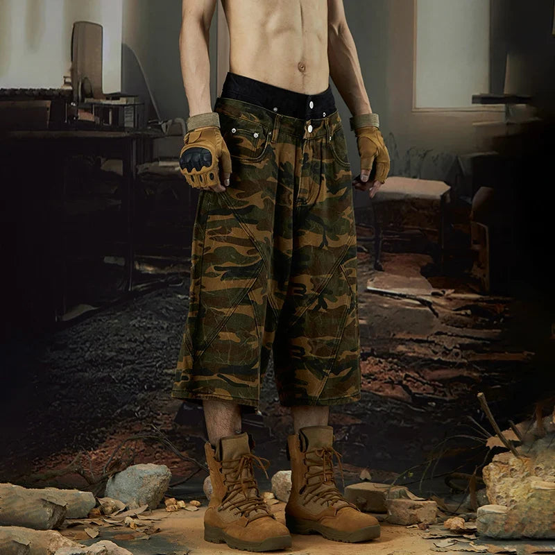 Camouflage Personalized Decorate Pockets Jorts