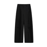 Curved Knife Trendy Solid Color Pants