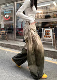 Cowboy Style Printing Wide Fit Denim Jeans