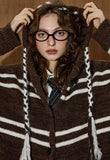 Cozy Striped Color Block Knit Cardigan