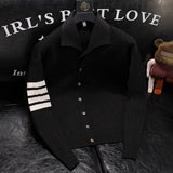 Spring Contrast Striped Classic Cardigan