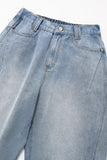 Workwear Washed Wide Leg Denim Baggy Jeans