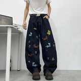 High-Quality Cute Patchwork Loose Straight Jeans