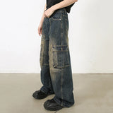 Vintage Straight Baggy Pockets Jeans