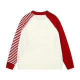 Retro Puppy O-Neck Collar Print Knitted Sweater
