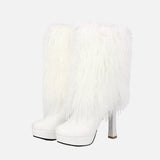 Y2K Winter Faux Fur Platform Mid Calf Boots