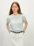 Women Hip Hop Versatile Hollow Texture Knitted T-Shirt