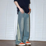 Premium Autumn Striped Korean Loose Jeans