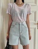Light Blue High Waist Biker Short