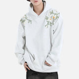 Embossed Flower Vine Velvet Hoodie