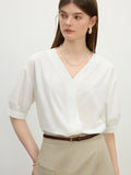 Women Classic Effortless Summer V-Neck Linen Shirt