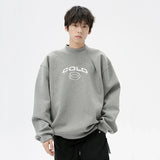 Model wearing the gray Cold Graphic Sweatshirt