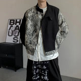 Streetwear Ink Painting Jacquard Patchwork Jacket