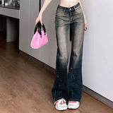 Spicy Girl Style Low Waisted Straight Jeans