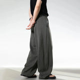 Old Money Style Stripe Wide Leg Suit Pants