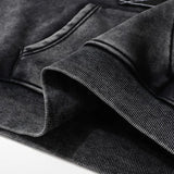 Vintage Washed Black Ripped Hoodie
