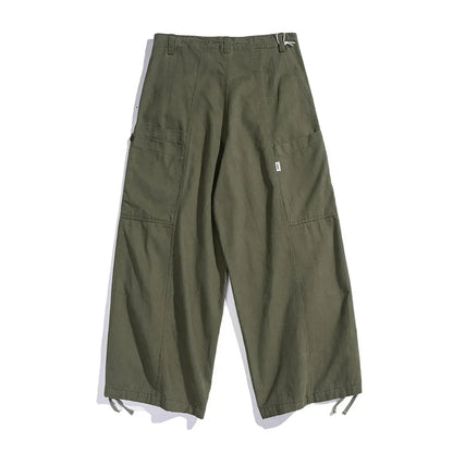 Solid Color Loose Fit Cargo Pants