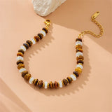 White Jade Tiger Eye Stone Bracelet
