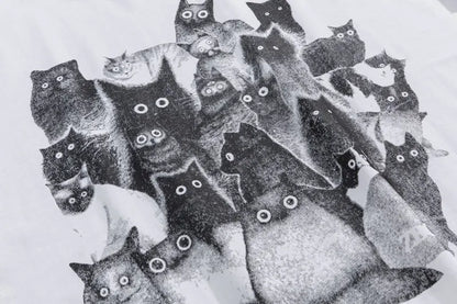 Staring Cats Graphic Loose T-shirt