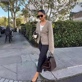 Women American Casual Stylish V-Neck Cardigan