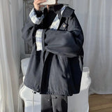 Women Chic Hooded Patchwork Plaid Jacket