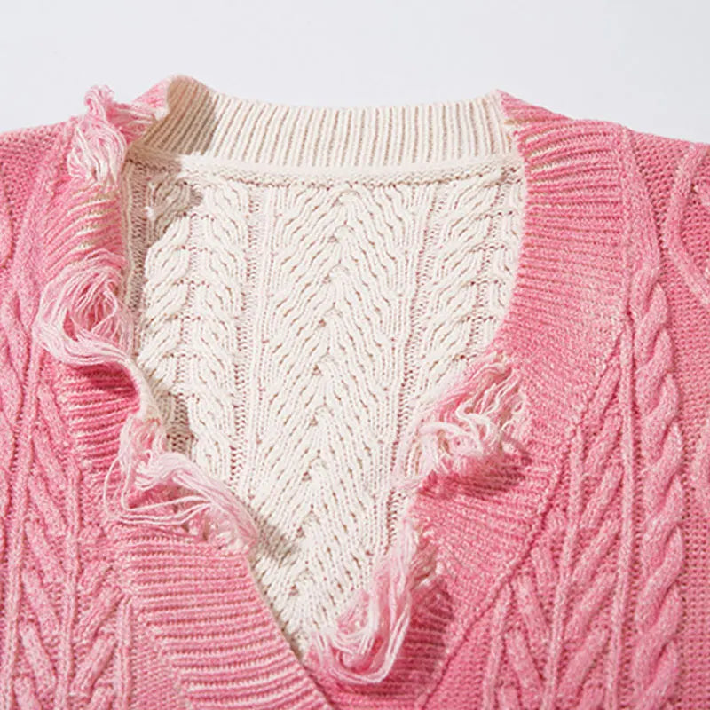 Retro Grunge Knitted Oversize Cardigan Sweater