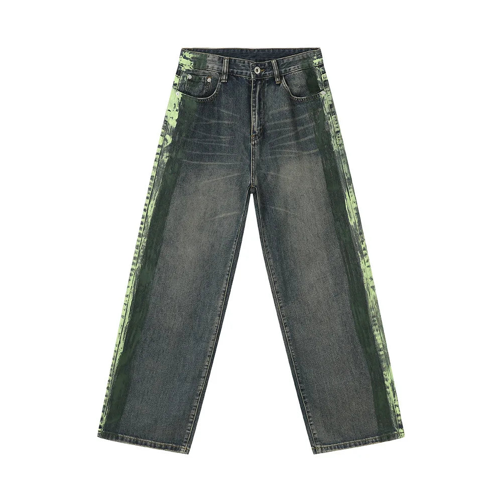Retro Streetwear Striped Baggy Hip Hop Jeans