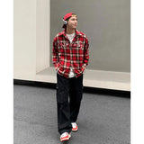 Investment Piece Retro Plaid Hip Hop Long Sleeve Shirt