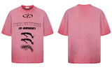Trendy Grunge Hip Hop Graphic Printed Washed T-Shirt