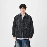 Winter Stylish Distressed Button-Up Leather Jacket